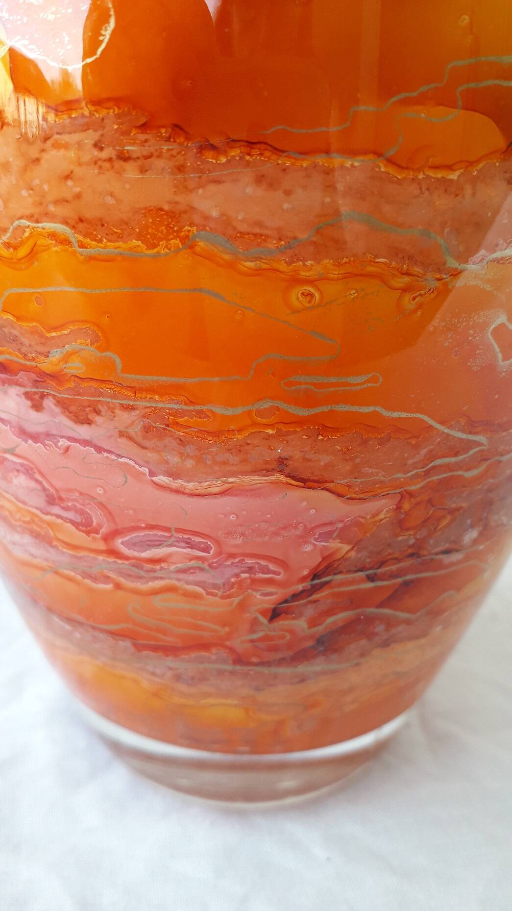 Signed orange vase