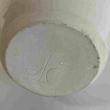 Superb "shell" shaped ceramic vase with crystallization signed