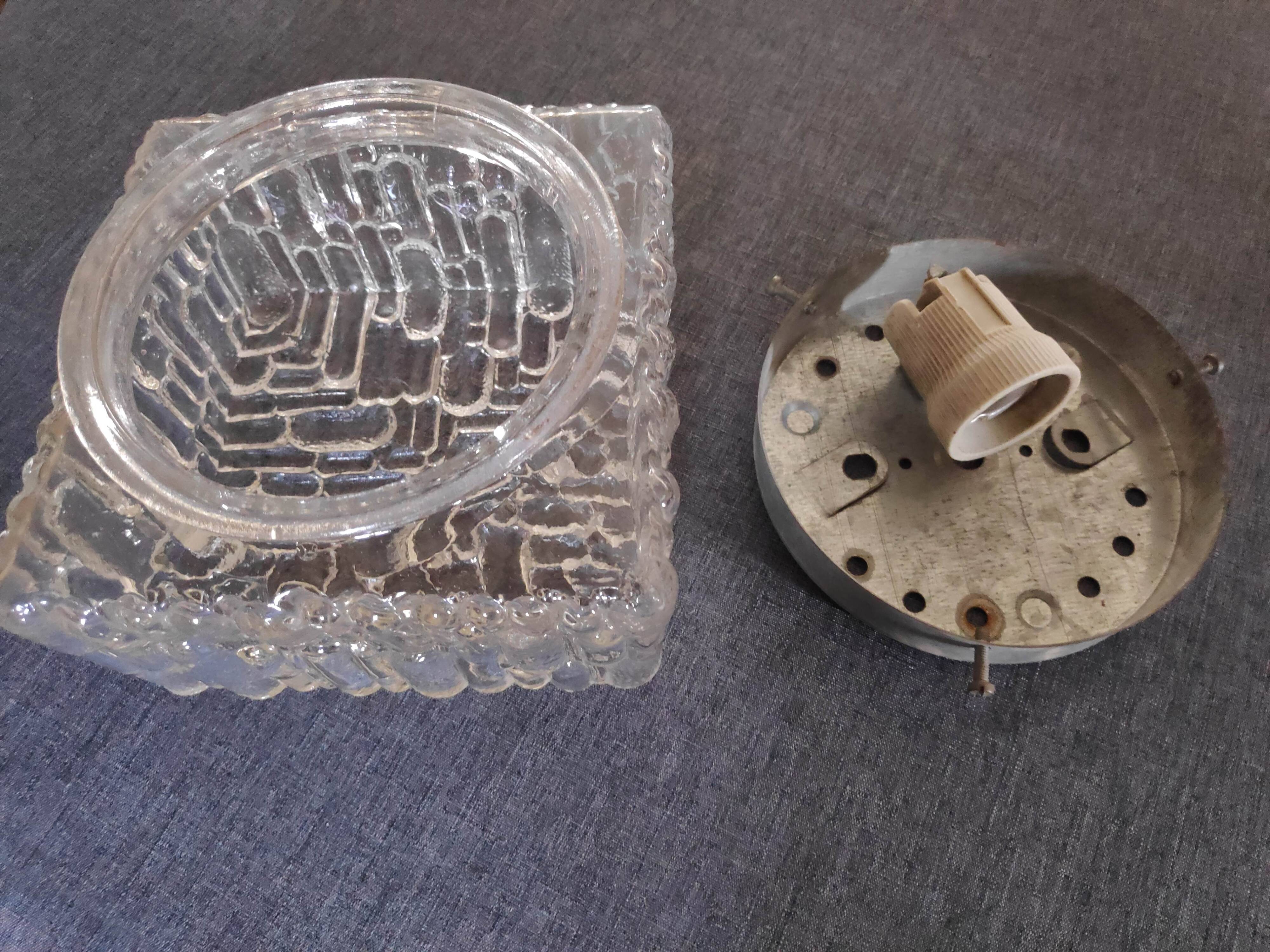 Square glass ceiling light