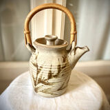 Teapot in vintage ceramic stoneware