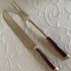 Service cutlery, brass and rosewood.