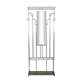 Cloakroom with aluminum coat with mirror, 6 hooks, hat holder. Year 50