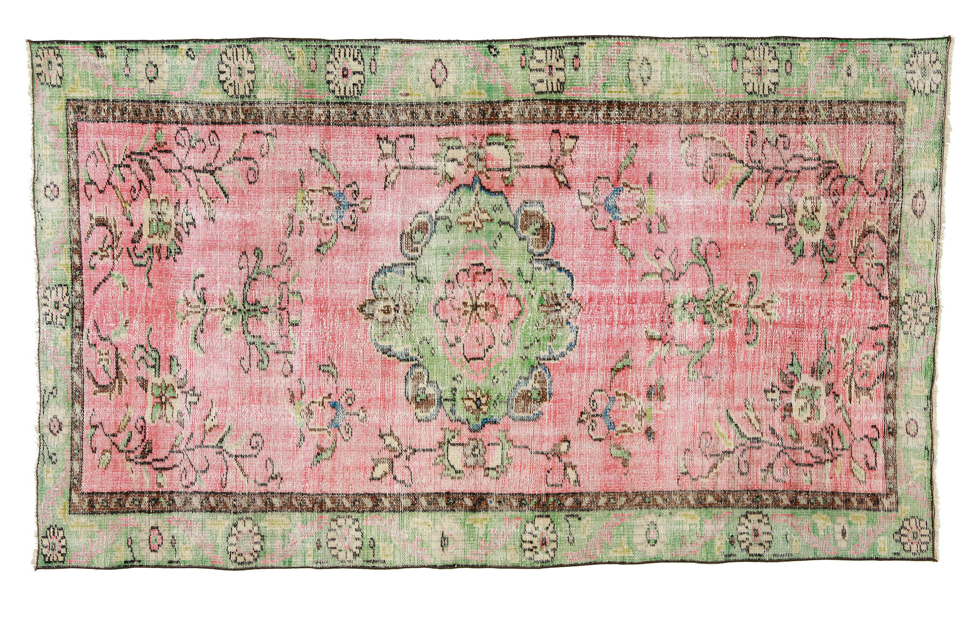 Anatolian handmade vintage rug 257 cm x 151 cm