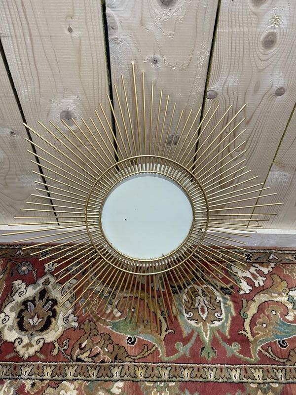 Miroir soleil en laiton vintage 1970
