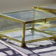 4 old glass, brass and mirror jewellery boxes