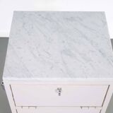 Set industrial cabinets with marble top.