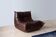 Togo armchair in dark brown shiny leather