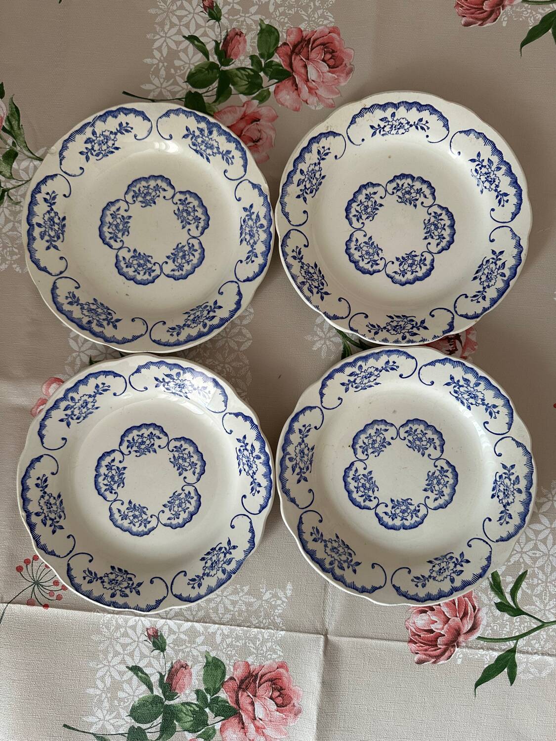 Set of 4 Vintage Digoin Sarreguemines “Cordoue” Dessert Plates – Made