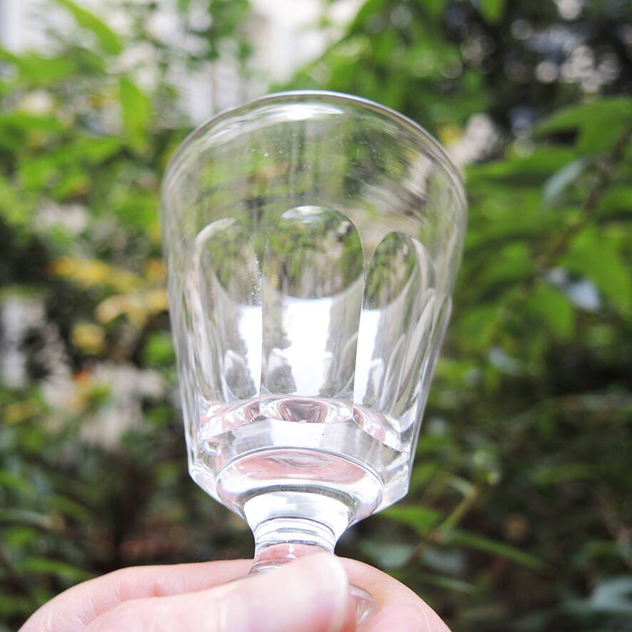 4 anciens verres à pied en cristal de style caton - h10 cm