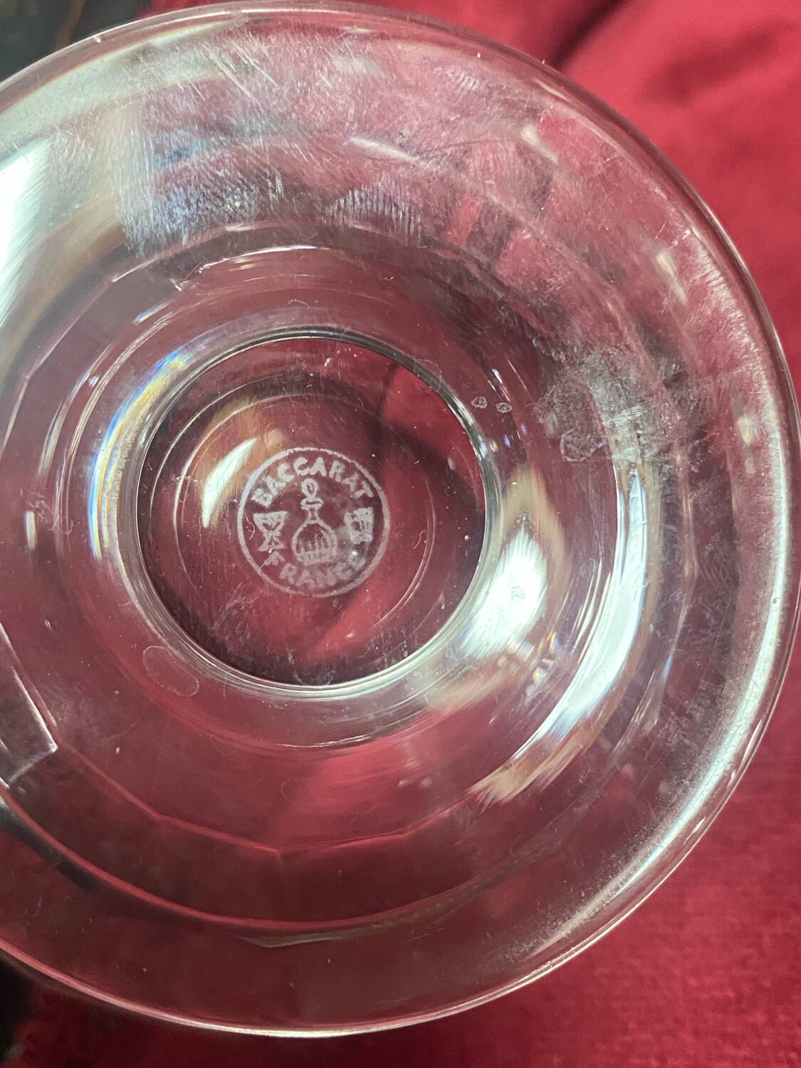 Set of 2 Baccarat crystal champagne glasses