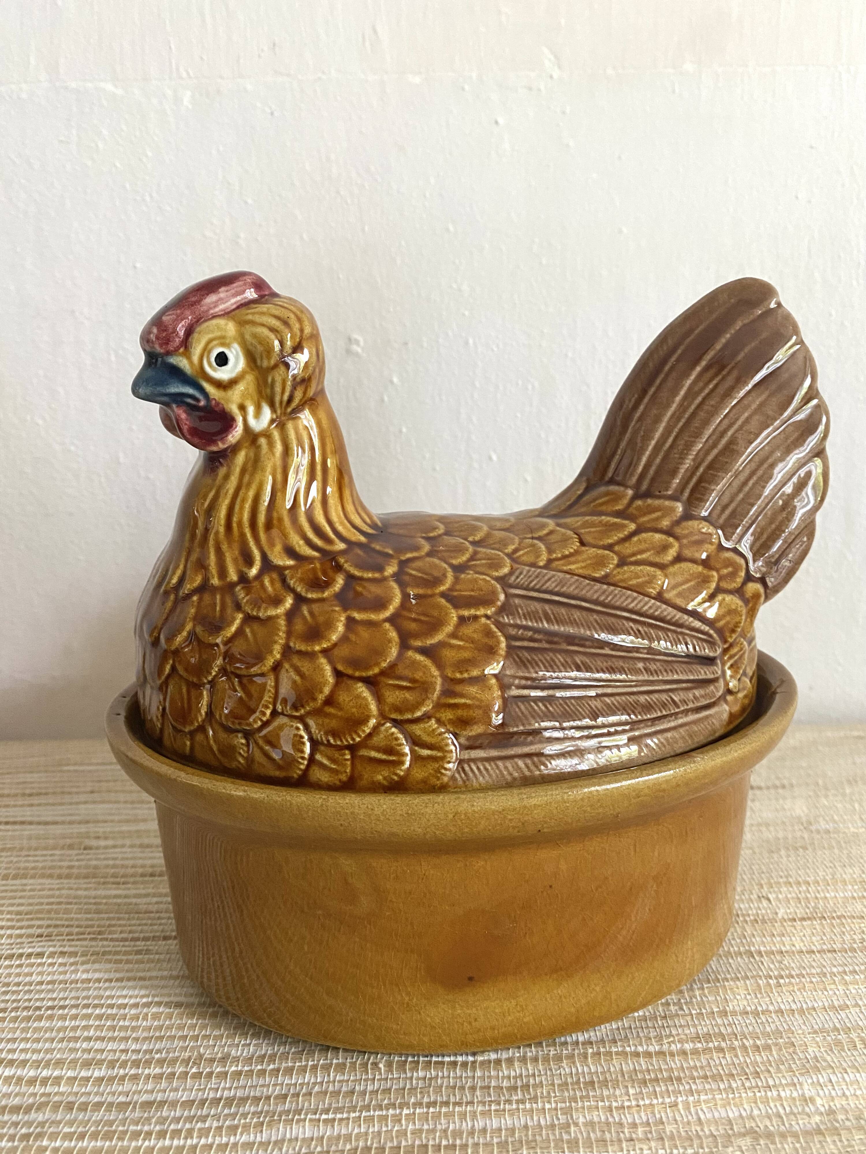 Ceramic hen, vintage zoomorphic terrine