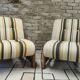 Pair of 1970s loop wool lounge chairs