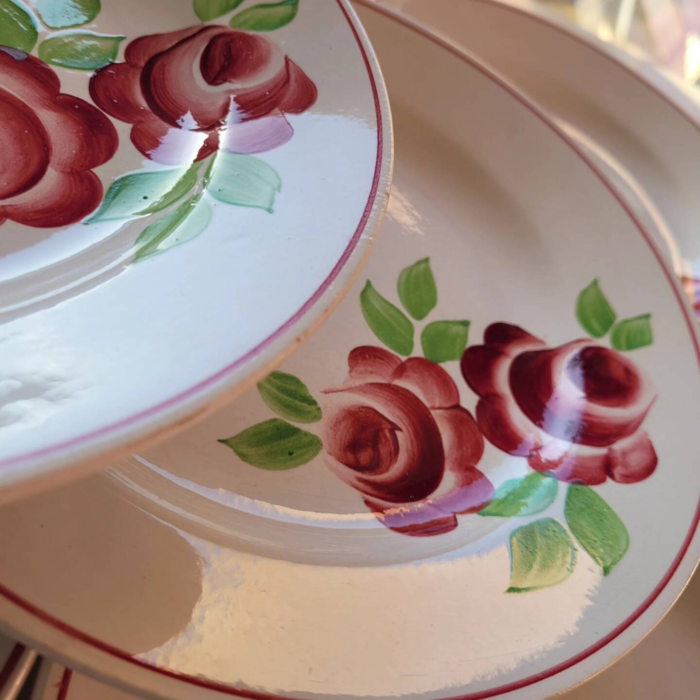 Lot of 12 old Rose Mai plates