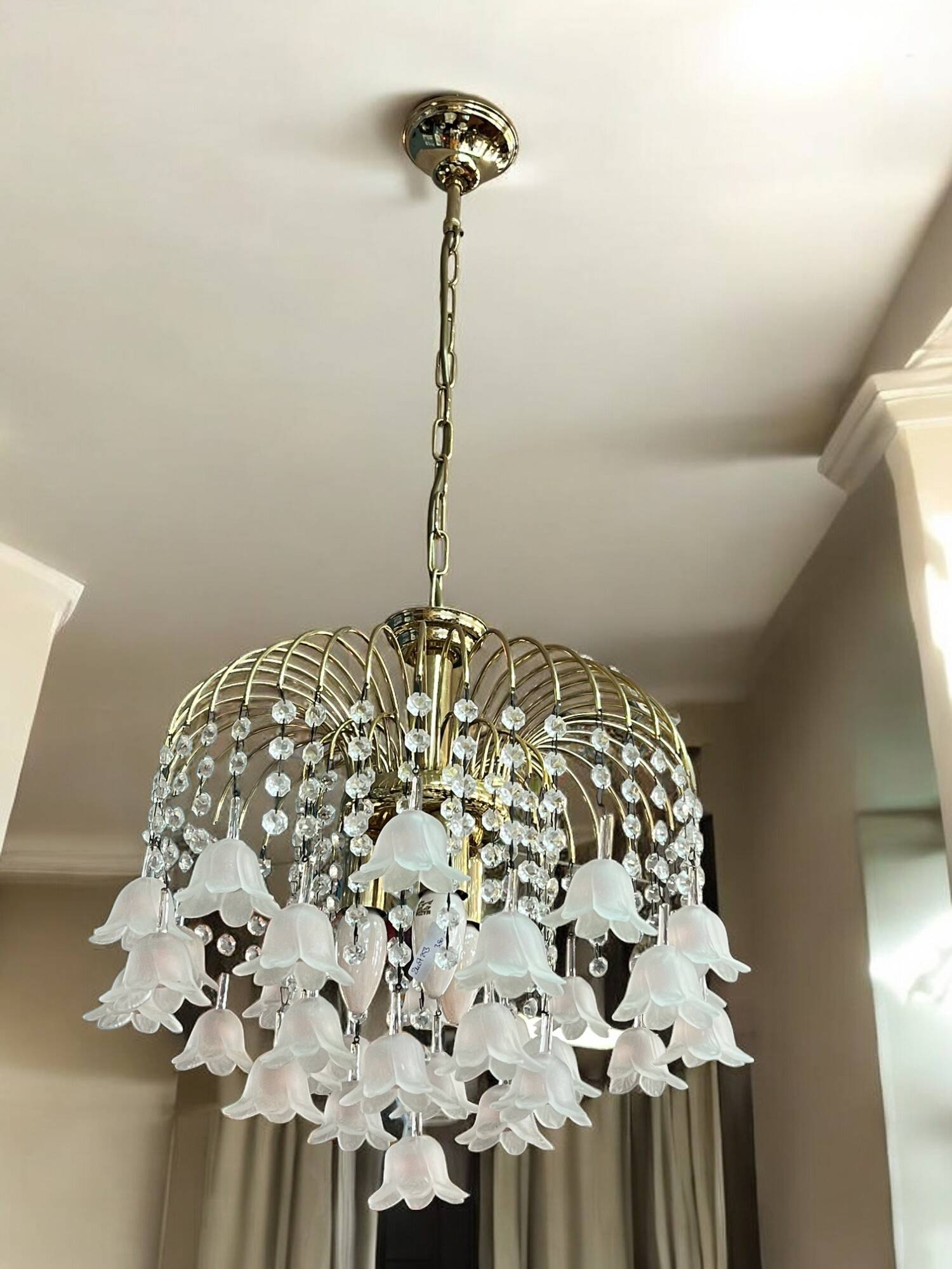 Vintage Murano glass chandelier and tassels circa 1970