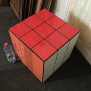 Table basse vintage rubik's cube bout de canapé carreau de faience