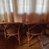 Pair of rattan armchairs
