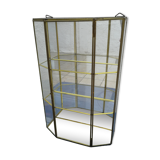 Vintage glass and brass showcase