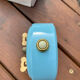 Vintage mechanical alarm clock sky blue Jaz