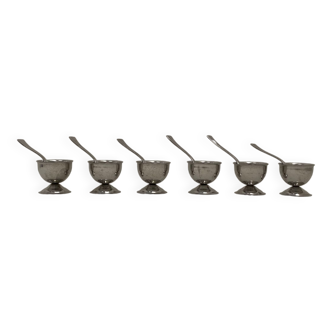 Shells and small spoons x6 silver metal Guy Degrenne