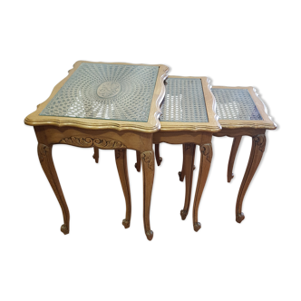 Louis XV style table in oak on cannage