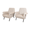 1960s vintage beige armchairs, set of two
