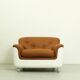 Fauteuil lounge Space Age en fibre de verre et cuir cognac, années 1970