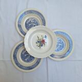 Assiettes creuses bleues vintage