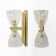 Pair of Art Decò Style Murano Glass and Brass Sconces