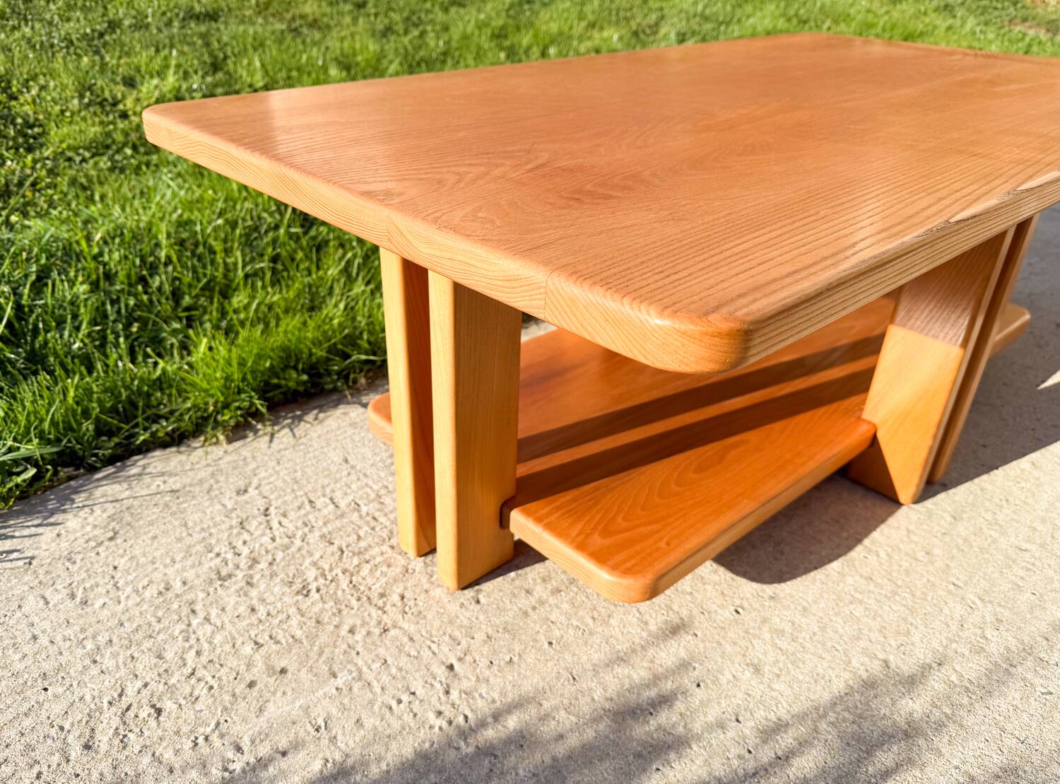 Large solid elm coffee table