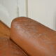 Scandinavian armchair in camel patinated leather