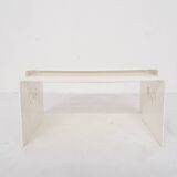 Set of two white plastic nesting tables