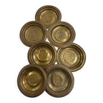 Set of 7 Vintage Brass Bowls – Bohemian Decor & Trays