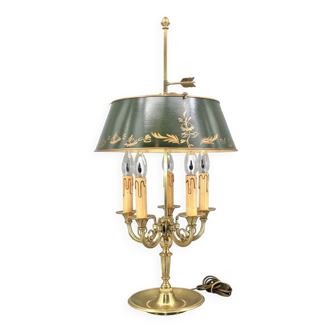 Louis XVI style gilded bronze bouillotte lamp with five lights