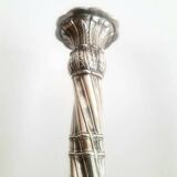 Pair of twisted column candlesticks in silver metal