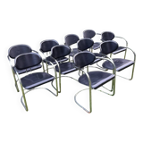 Set of 10 Italian design chairs from the 1970s by Effezeta