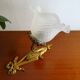 Applique bronze et tulipe fleur ancienne Art déco