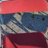 Set de 9 chaises pliantes  des années 70 tweed et métal chromé