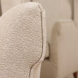 Pair of Italian wingback lounge chairs reupholstered