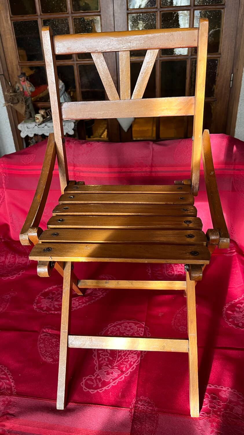 Vintage wooden folding children's chair