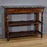 Large Burl Mahogany Property Console, Restoration Period – Early