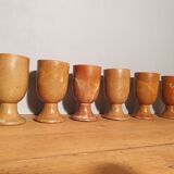 Set of 6 sandstone foot glasses