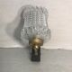 Vintage wall sconce with black metal sconce and glass reflector molded, 70s