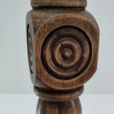 Solid wood lamp decorated with vintage hollow circles