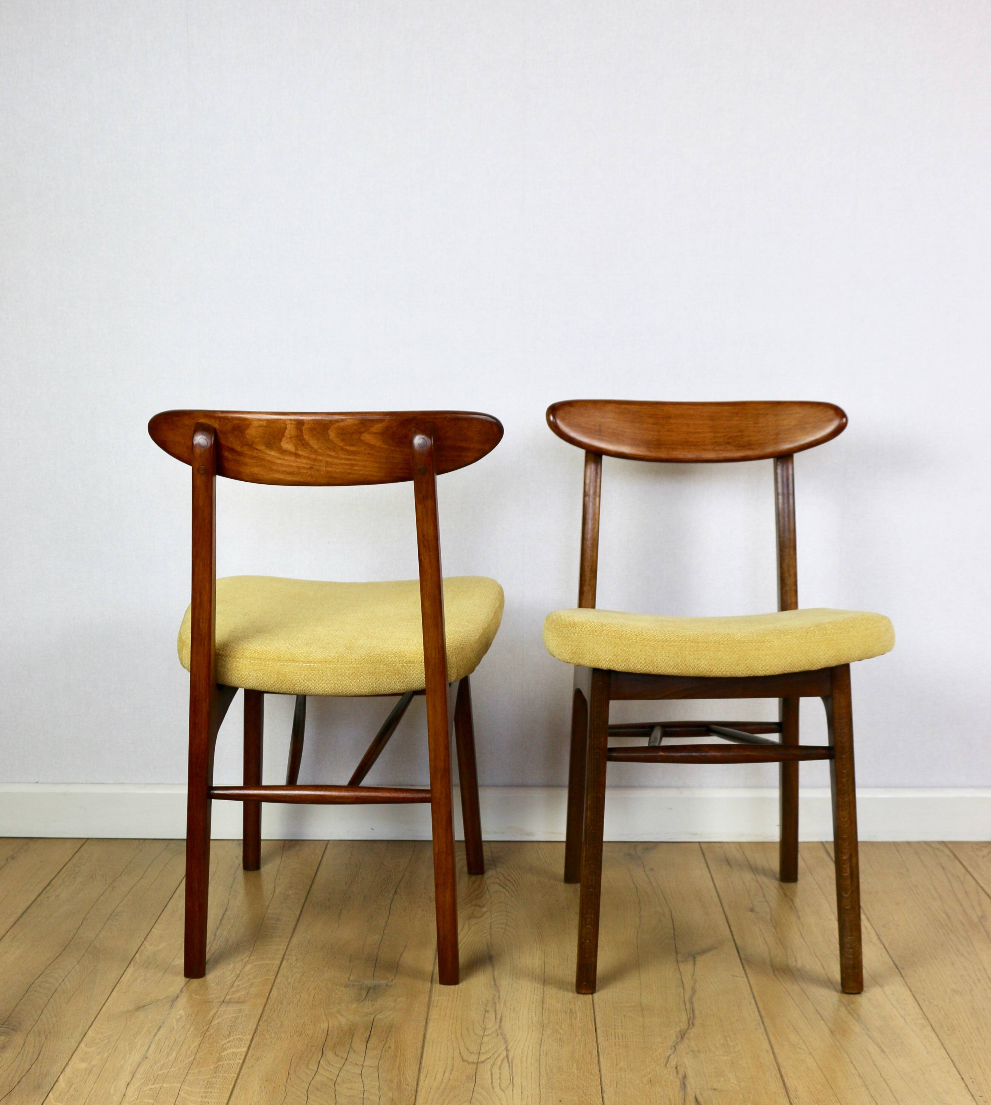 Vintage Hałas chairs yellow vintage - set of 2