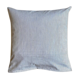 Coussin en voile de coton rayé