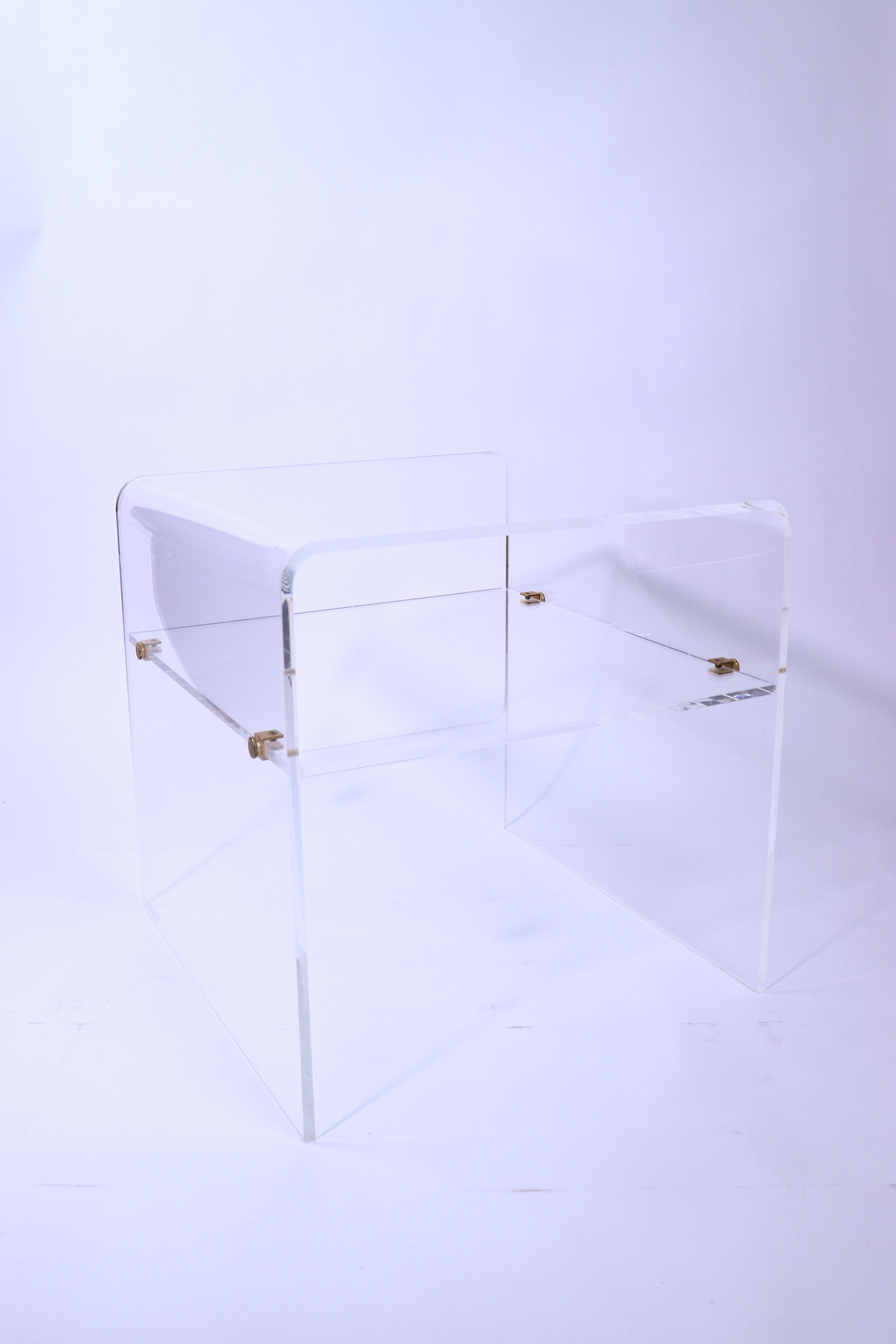 David Lange plexiglass side table