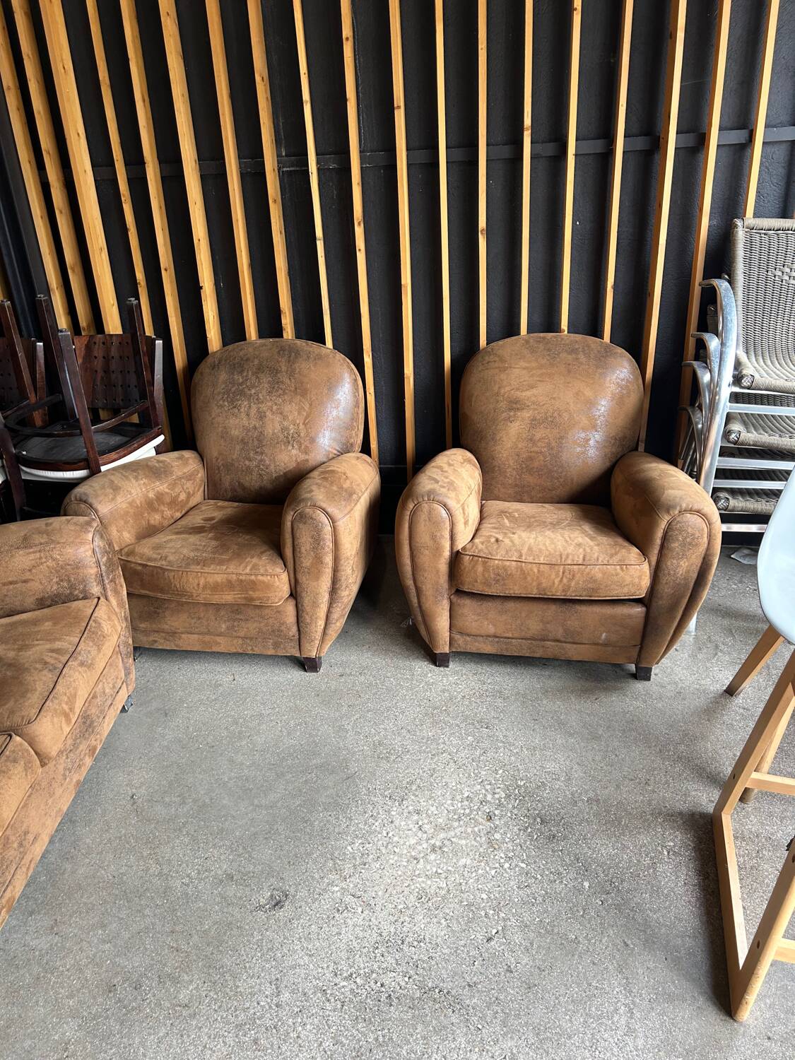 Suede armchairs