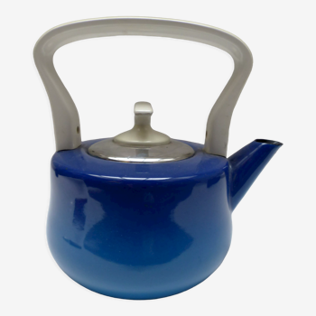 Old blue enamelled kettle
