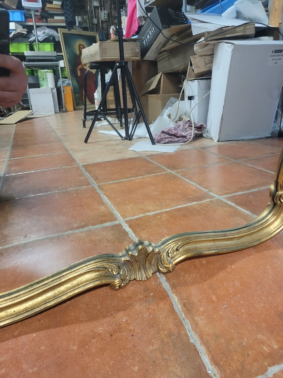 Louis XV style mirror in gilded wood, 80×69 cm