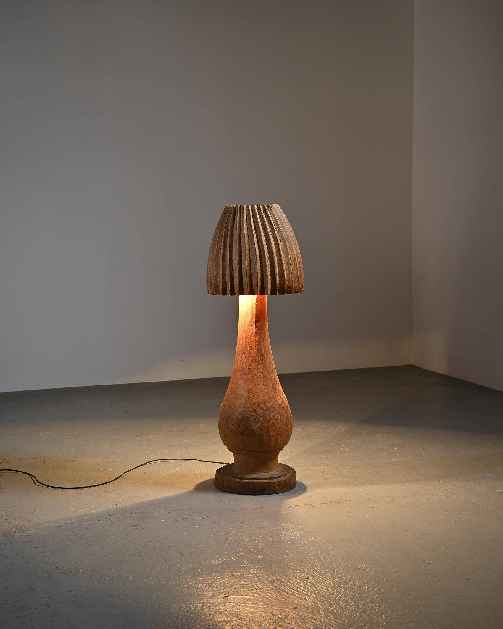Large Brutalist Gouge Lamp, circa 1970